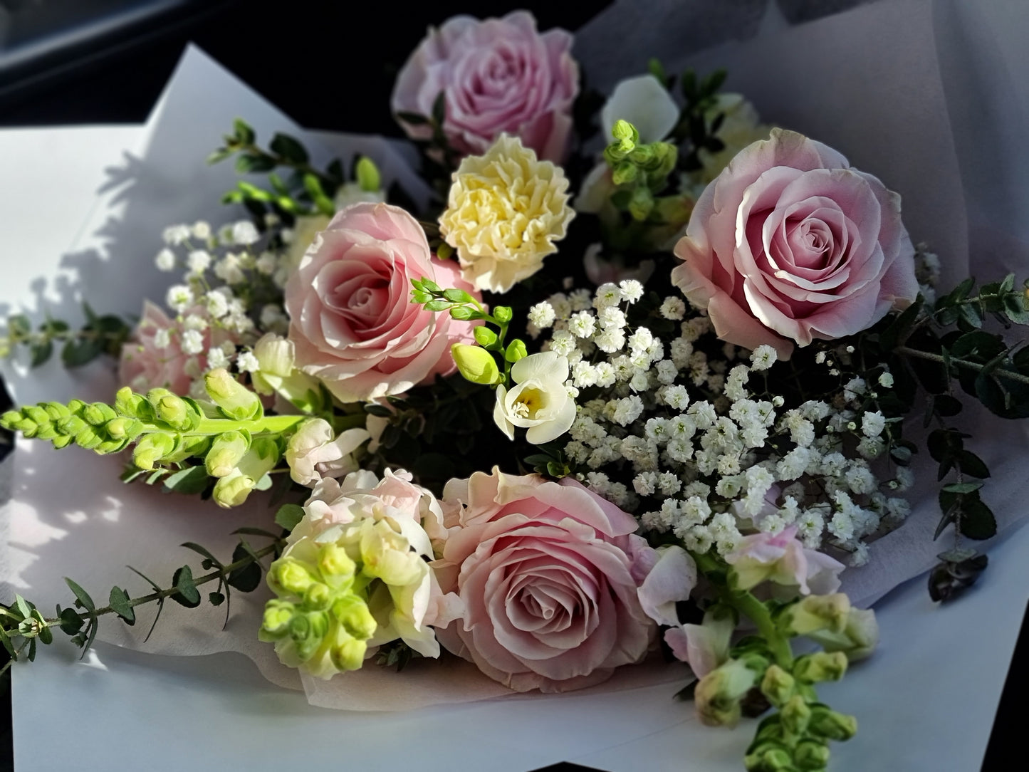 Beautiful seasonal pastel bouquet crafted with long-lasting chrysanthemums, ready for fast transit throughout the Knox region.