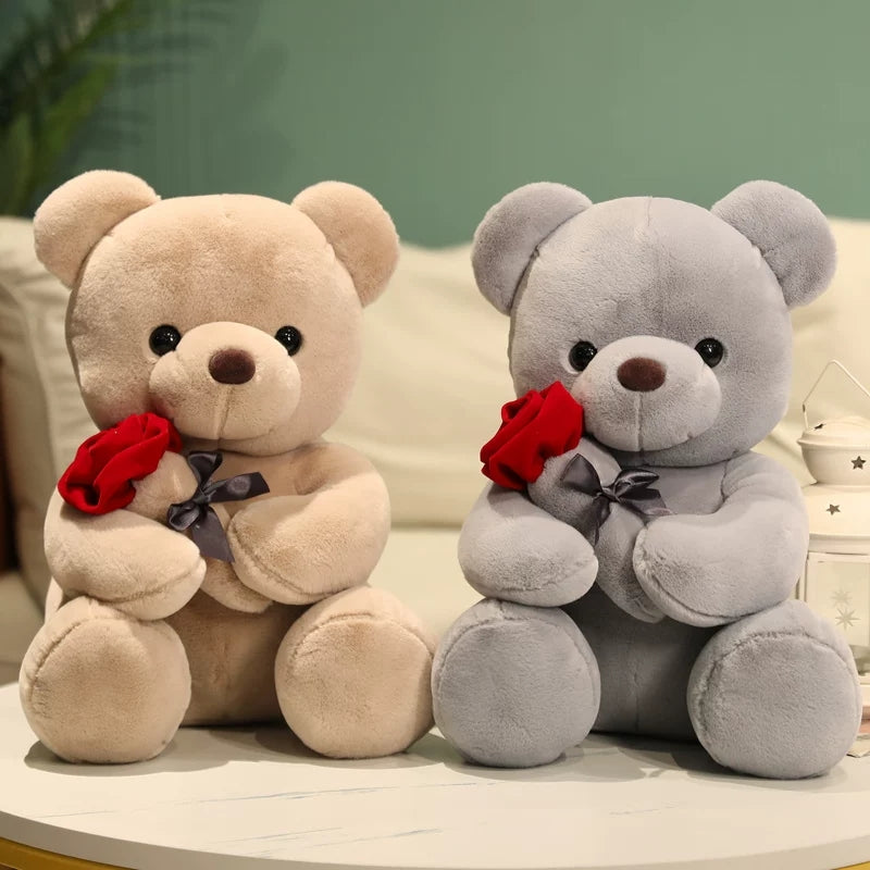 Teddy Bear with Rose 25cm