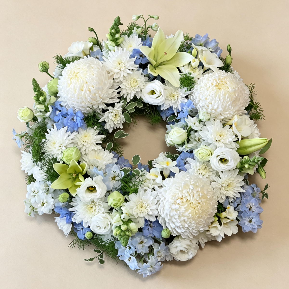 Wreath White and Blue