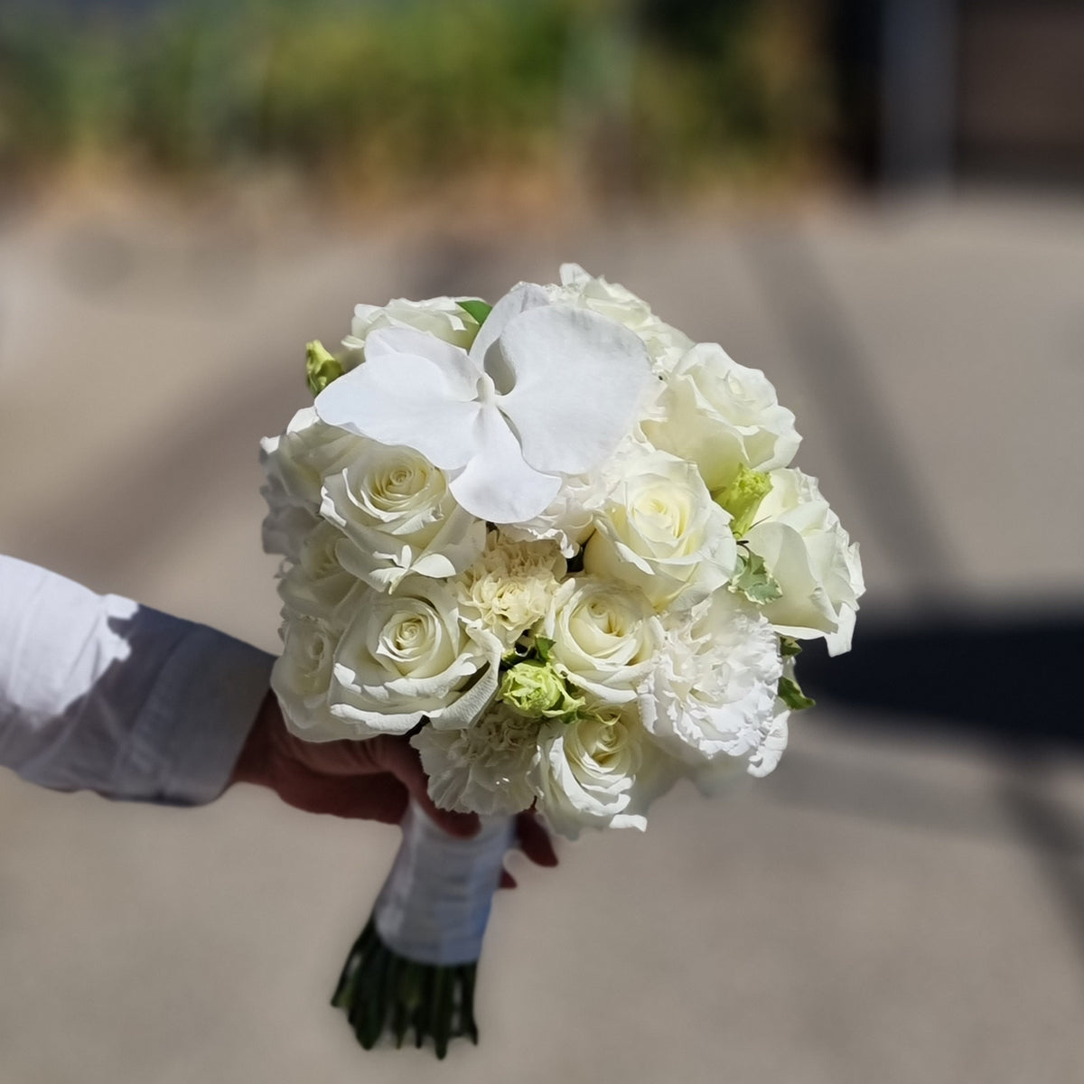 Classic Round White Seasonal Bridal Bouquet