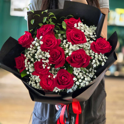 Classic Red Roses and Gyp