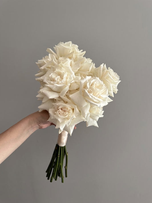 Classic Playa Blanca White Rose Bridal Bouquet