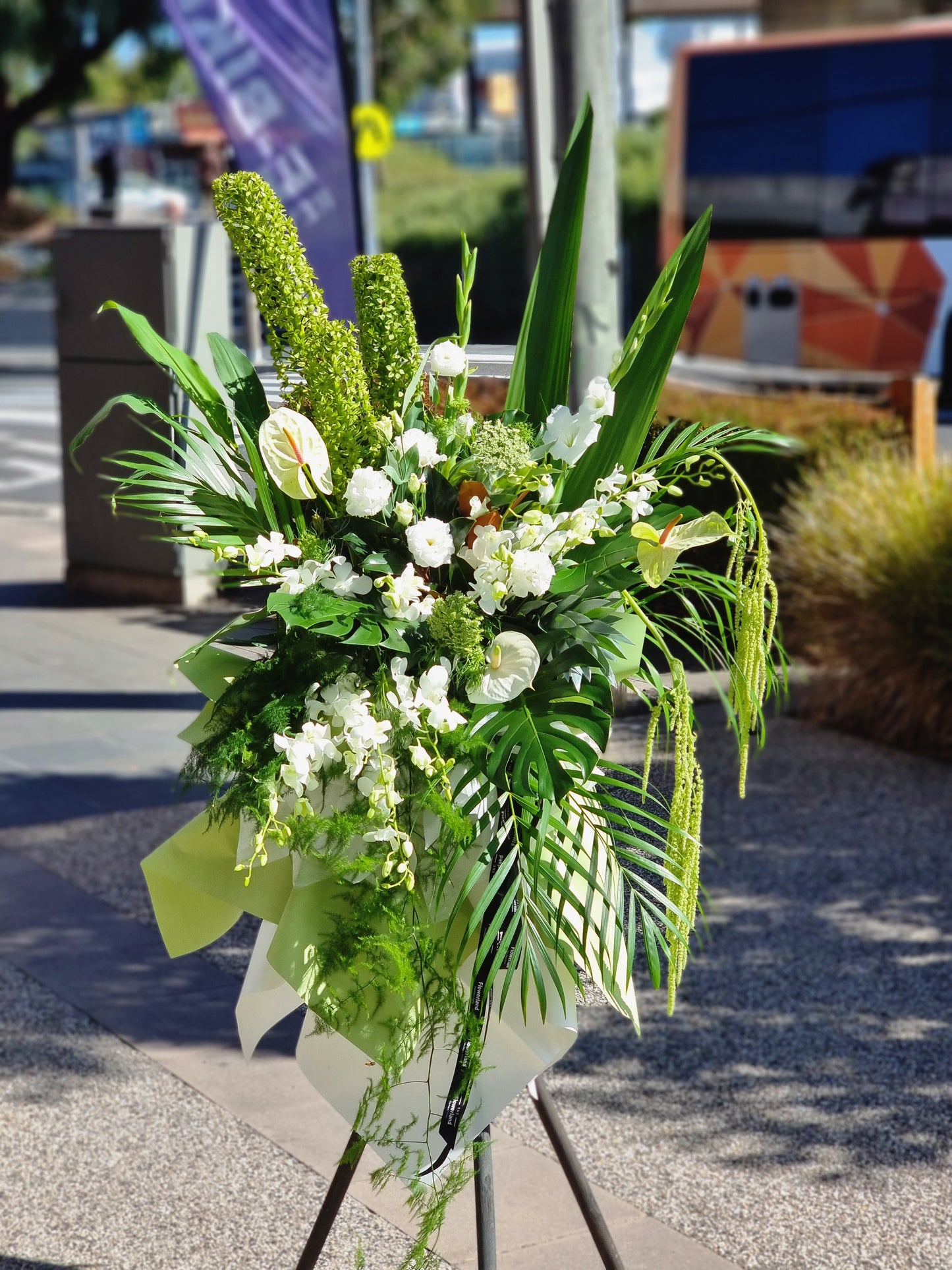Serene Elegant White Flower Stand 1.8m