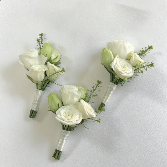 Classic White Rose Boutonniere | Wedding & Formal Buttonhole
