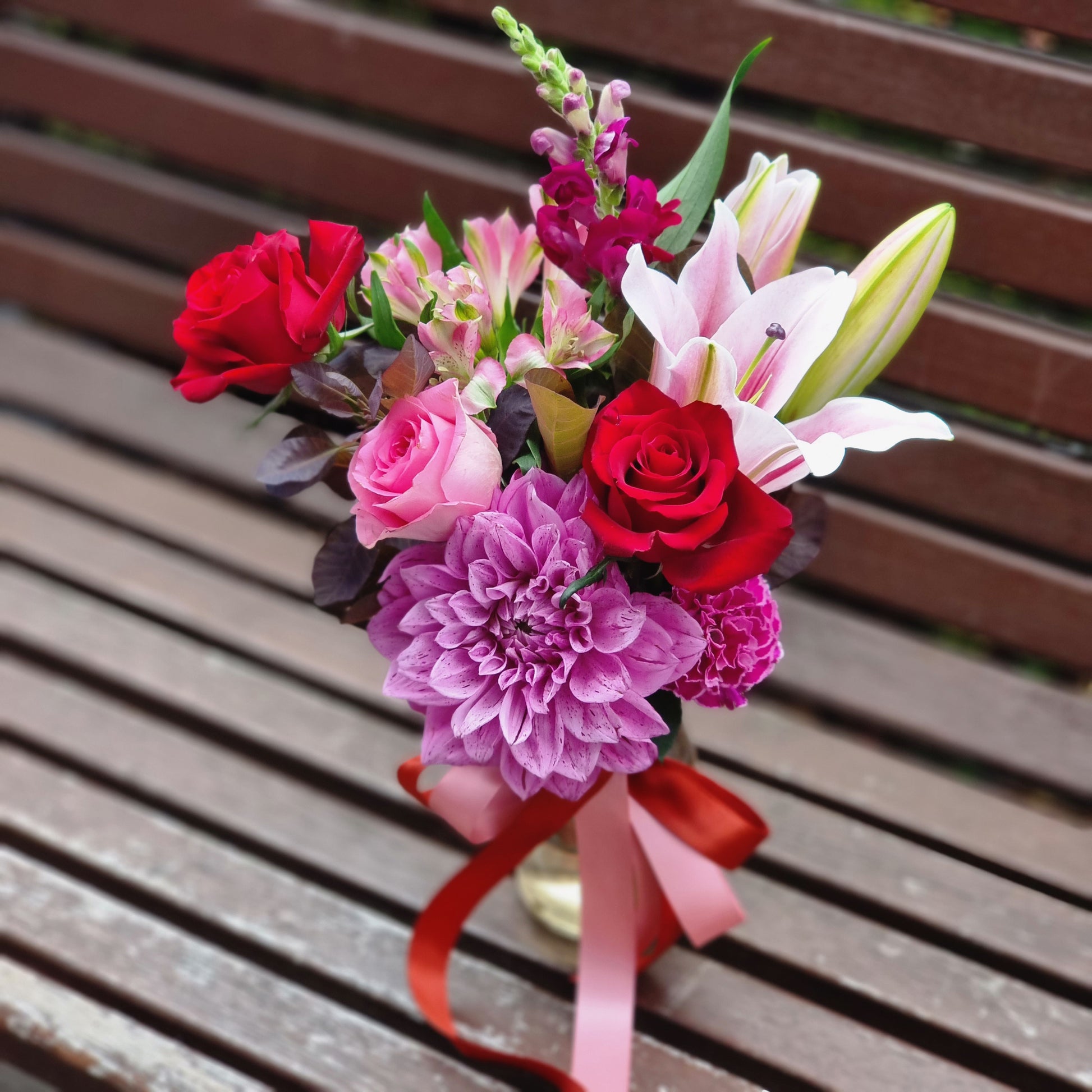 Charming romantic sweet love floral bouquet wrapped elegantly for same-day courier gift delivery to residential properties in Doncaster.