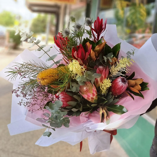 Australian native flower bouquet rustic seasonal foliage same-day delivery Flowerland Nunawading