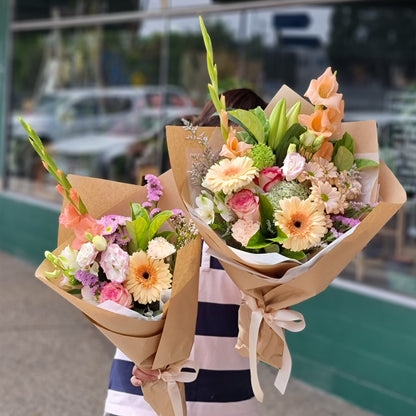 Fresh seasonal pastel flower arrangement for same-day delivery to heritage residences in Balwyn, handcrafted by local florist.