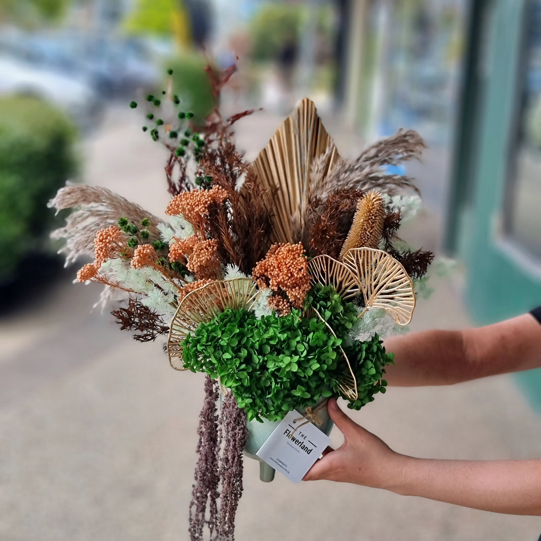 Emerald Green Dried Vase Arrangement